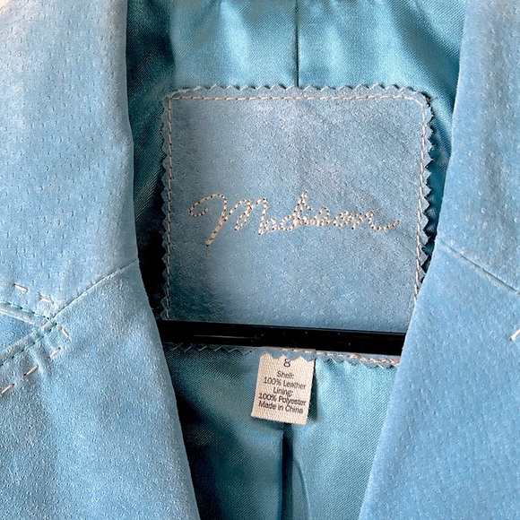 Madison Leather Jacket / Blazer - Women’s - Size 8 - Sky Blue - Picture 4 of 7